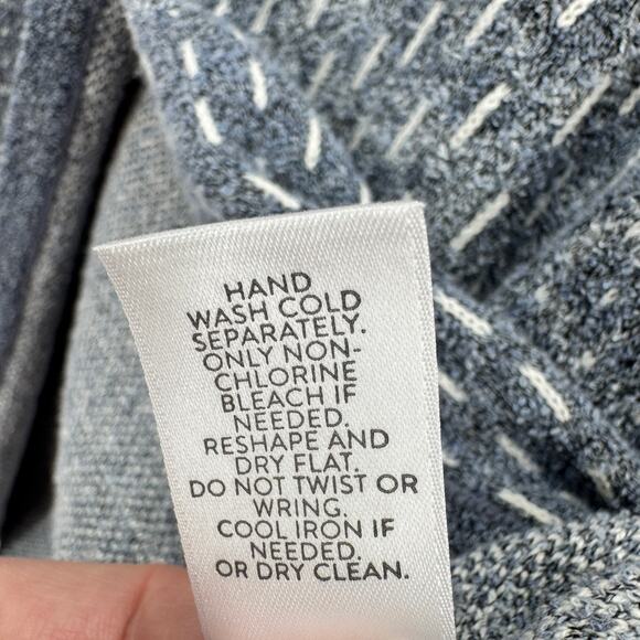 J Jill Sweater Womens Petite Medium Mp Blue Snap Top Open Bottom Cardigan Knit - Picture 8 of 10